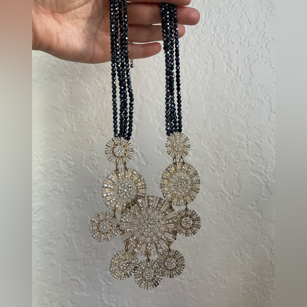 Anthropologie - Navy + Gold Statement Necklace